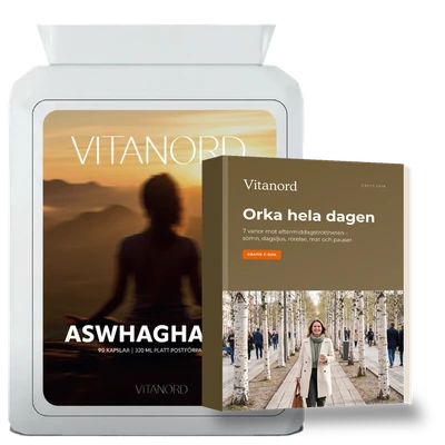 1 burk Vitanord Ashwagandha + gratis e-böcker